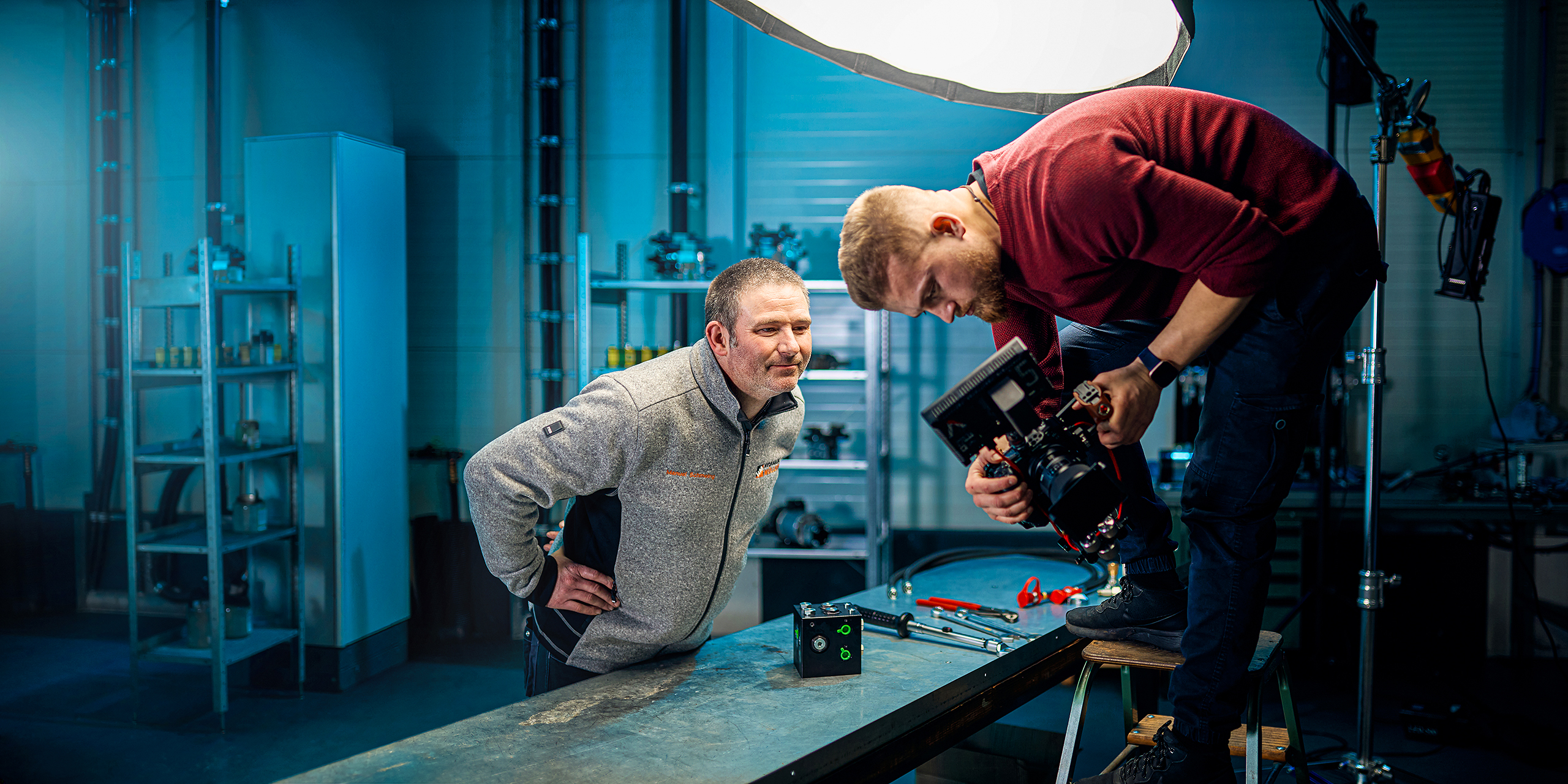 Pascal Röttger am Filmset