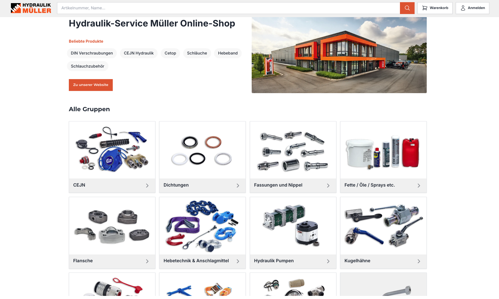 Onlineshop Hydraulik Service Müller